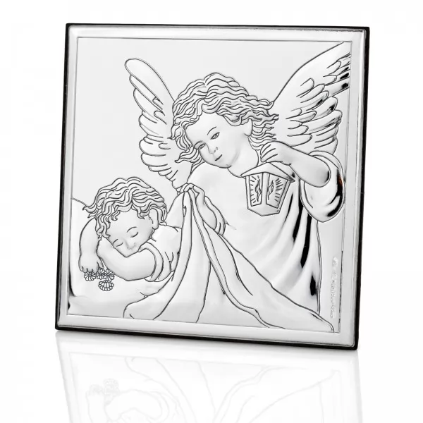 Anioł Stróż - obrazek na pamiątkę Chrztu (8x8cm) z możliwością grawerowania