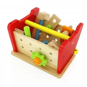 prezent na dzień dziecka drewniane narzędzia w skrzynce