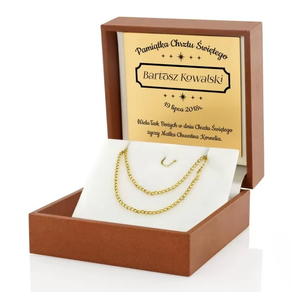 Złoty łańcuszek 50 cm na prezent z opcją personalizacji