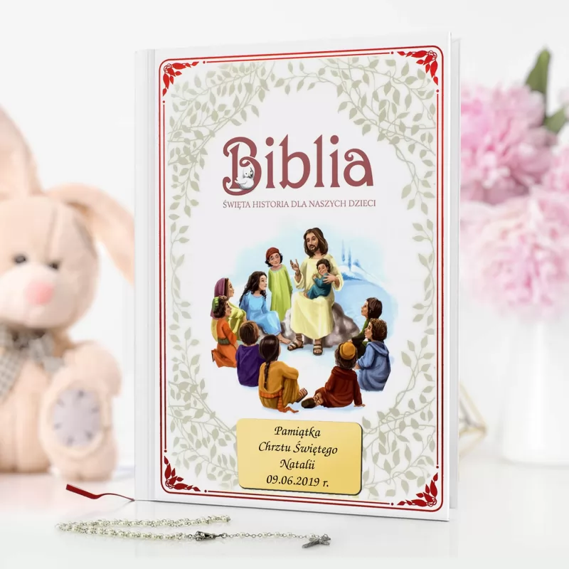 biblia dla dzieci z grawerem na chrzest
