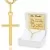 złoty krzyżyk na łańcuszku w etui z grawerem na prezent na chrzest święty