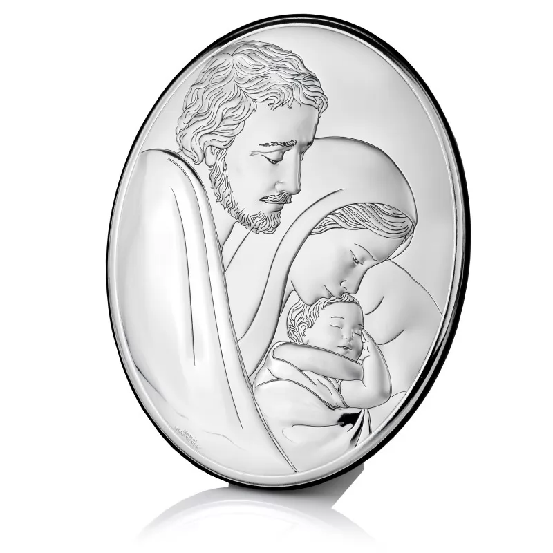 srebrny obrazek na pamiątkę chrztu