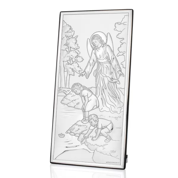 Prezent na chrzest obrazek Anioła Stróża z dziećmi z twoją dedykacją