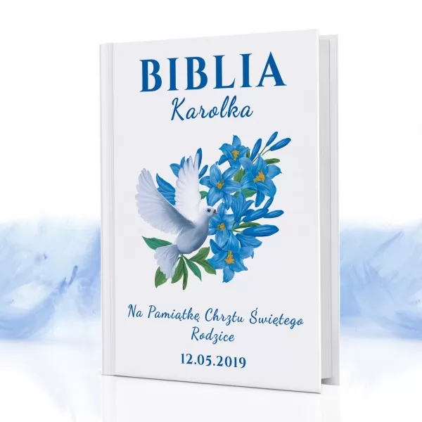 Biblia dla dzieci z personalizacją - Niebieskie Lilie